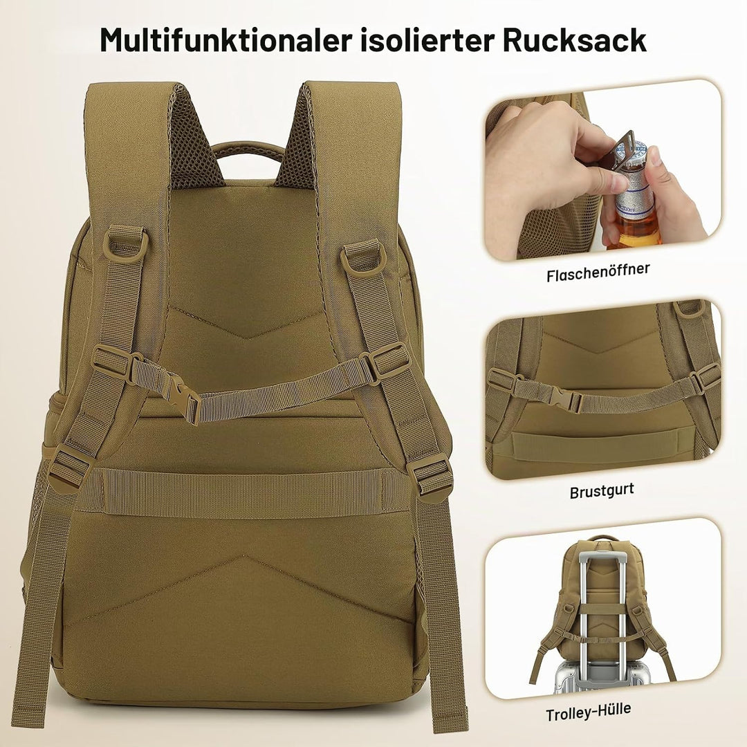 Kühlrucksack mit Doppeldecker Taktischer Kühltasche Rucksack Herren Klein Isoliert Auslaufsicherer R