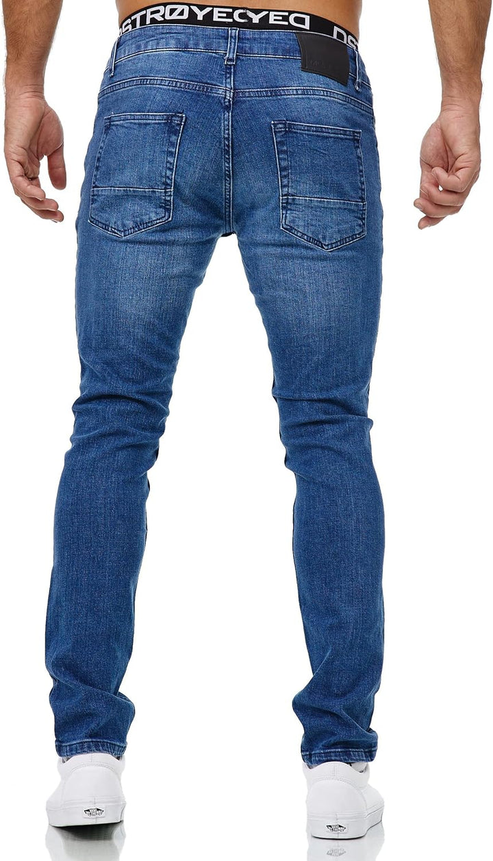 MERISH Jeans Herren Slim Fit Stretch Jeanshose Designer Hose Denim 9148-2100, 42W / 32L 1509-2 Blau
