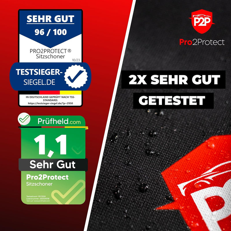 Pro2Protect [Test SEHR GUT Auto Sitzbezüge | 2er Set | Autositzschoner, Sitzauflage, Sitzbezug für V