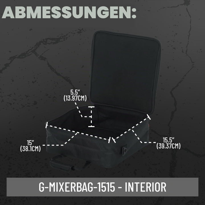 Gator Cases Gepolsterte Nylon-Transporttasche für Mixer/Geräte mit abnehmbarem Riemen; 15,5" x 15" x