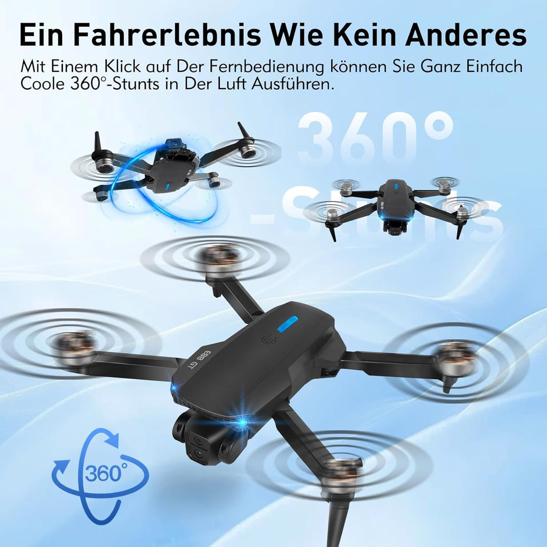 Drohne mit Kamera 1080P,RC FPV Faltbar Quadrocopter,90° verstellbare Linse,3D Flip,Headless Mode, bü