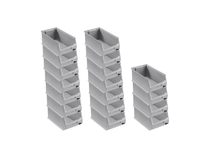 SuperSparSet 18x Graue Sichtlagerbox 4.0 | HxBxT 15x20x35cm | 7,2 Liter | Sichtlagerbehälter, Sichtl