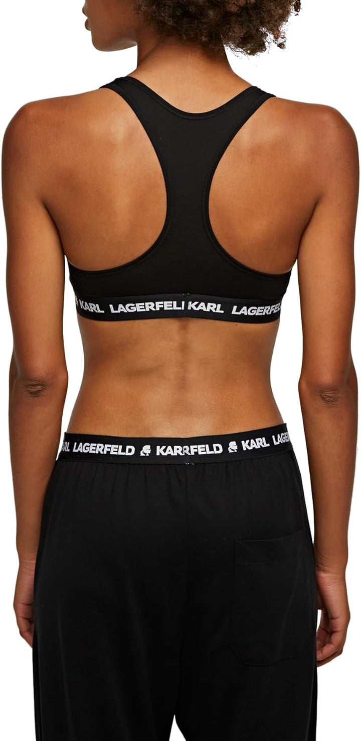 KARL LAGERFELD Damen Karl Lagerfeld Damen Sport-Bh Mit Karl-Logo L Schwarz, L Schwarz