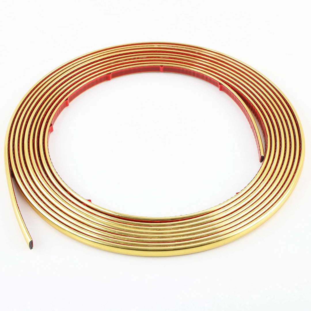10m Goldene Zierleiste, abziehen und aufkleben, flexible Spiegel, Wand, Decke, Boden, Schrank, Flies