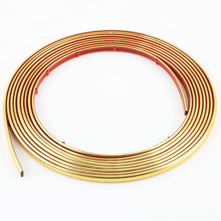 10m Goldene Zierleiste, abziehen und aufkleben, flexible Spiegel, Wand, Decke, Boden, Schrank, Flies