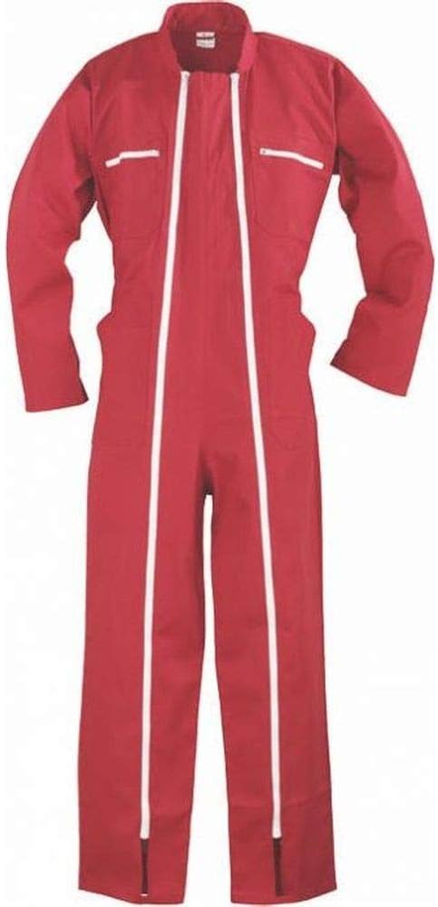 Arbeitsoverall 2 Reissverschlüsse Polybaumwolle rot 245 g/m2 Grösse: XL