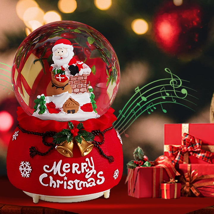 Weihnachtslaterne Musik Laterne Weihnachtliche Schneekugeln Weihnachtsmann für Geschenke und Dekorat