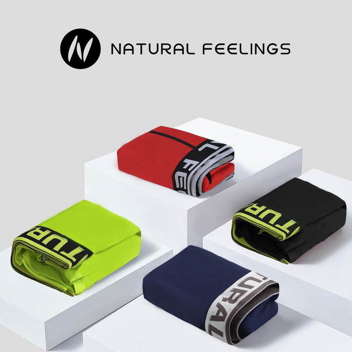 Natural Feelings Langes Bein Sport Boxershorts Herren 3er Pack Elastisch 9 Zoll Unterhosen Männer S