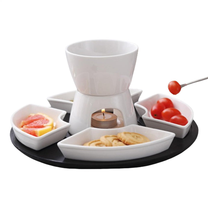 Kinder-Schokofondue-Set Hitzebeständige Keramik, abnehmbar | Butterwärmer-Fondue-Set Abnehmbar, Nach