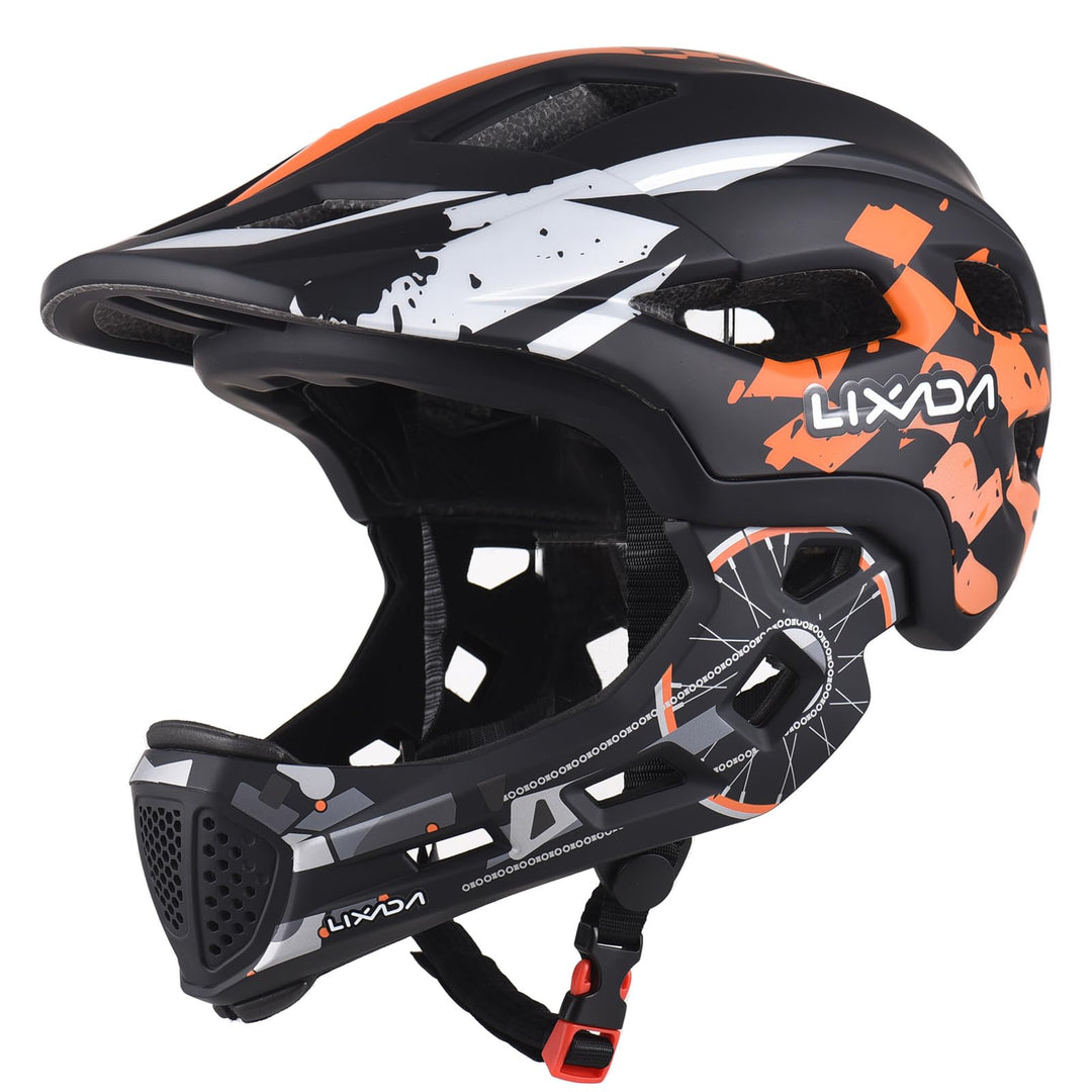 Lixada Fahrradhelm Kinder Helm Fullface Abnehmbar Unisex 50-56cm Children's Helmet 2-In-2 Integrated