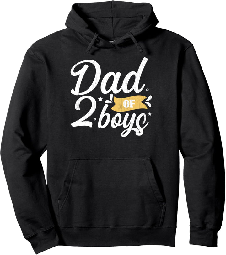 Dad Of 2 Boys Funny Father's Day Daddy Father Graphic Pullover Hoodie