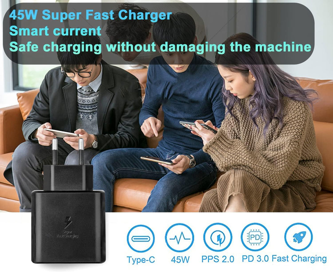 2er Pack USB C Ladegerät 45W mit Schnellladekabel für Samsung Galaxy S26 Ultra S25 S24 S23 S22 S21 S