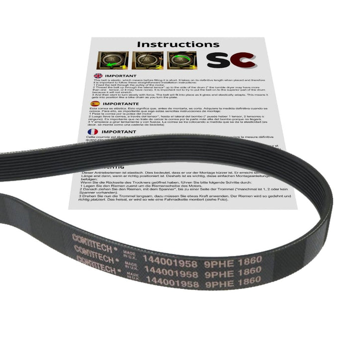 SC - Poly-V-Antriebsriemen 9PHE 1860 für Wäschetrockner