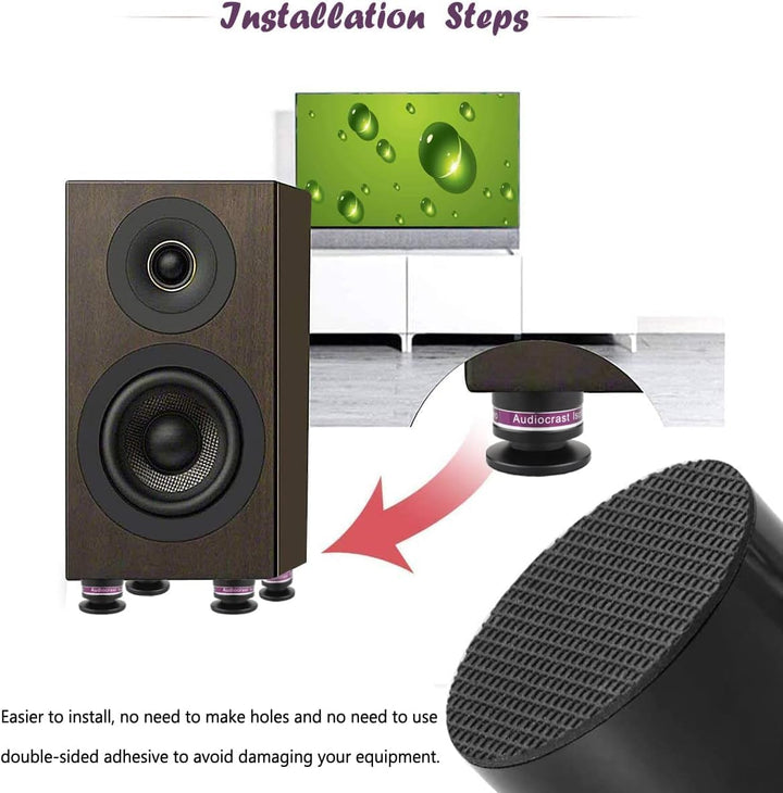 Tertullus 4 Stück Höhenverstellbar Subwoofer Spikes Lautsprecher Spikes Absorbs Sets Mit Untersetzer