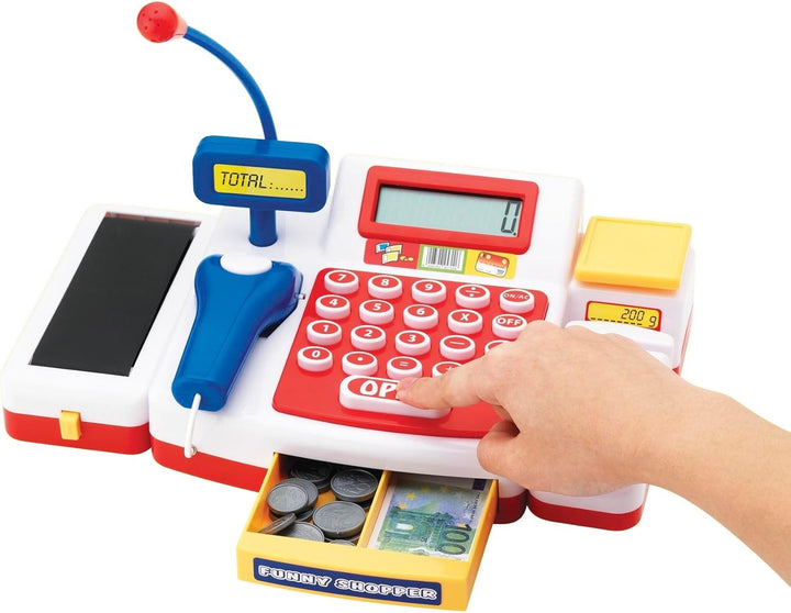 Simba 104525700 - Supermarktkasse mit Scanner Kinderspiel, Bunt, Supermarktkasse