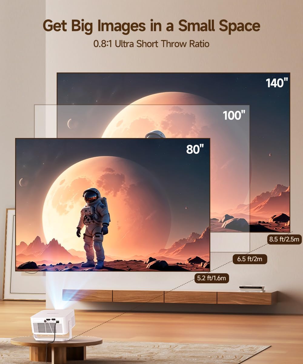 Magcubic Smart Beamer Projektor, Google TV/Netflix Official Kurzdistanz Projector Für Outdoor Heimki