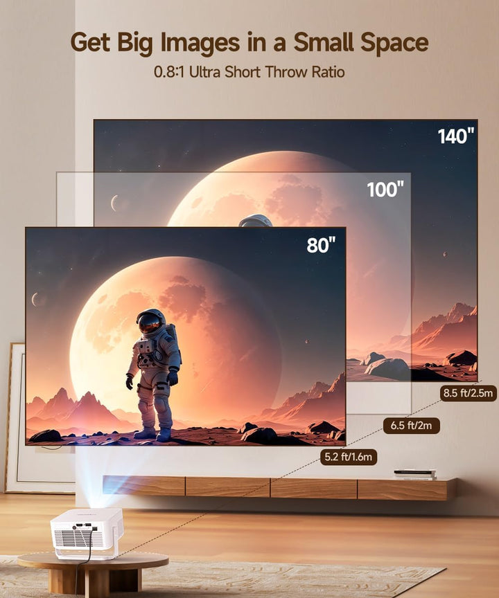 Magcubic Smart Beamer Projektor, Google TV/Netflix Official Kurzdistanz Projector Für Outdoor Heimki