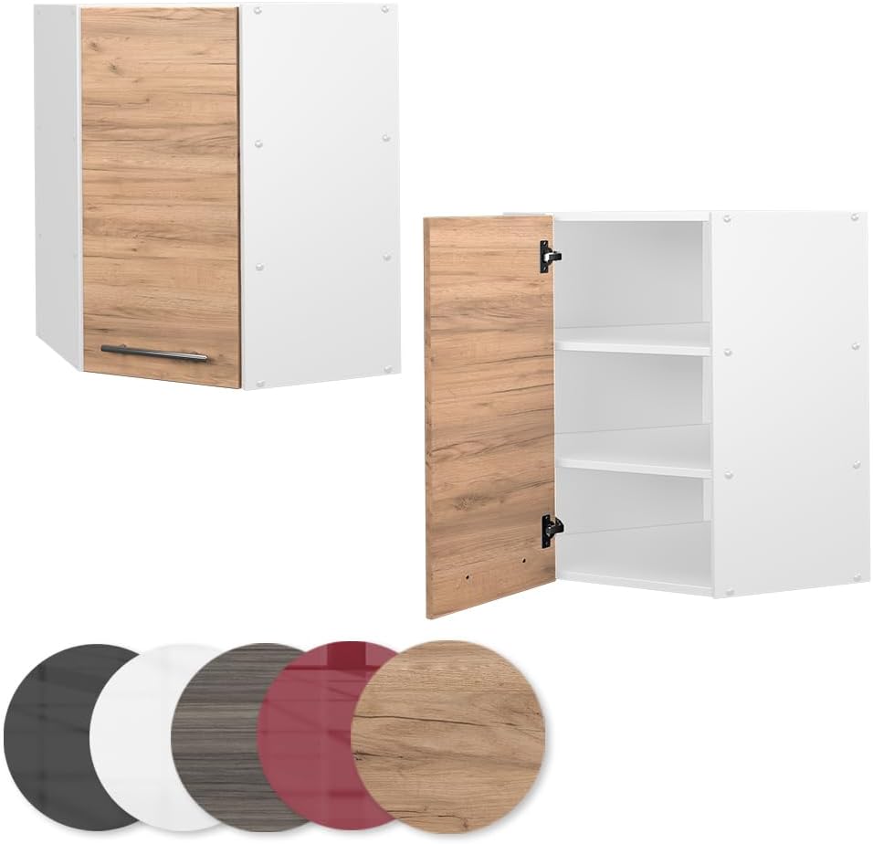 Vicco Eckhängeschrank Fame-Line, Goldkraft Eiche/Weiss, 57 cm Goldkraft Eiche Eckhängeschrank 57 cm,