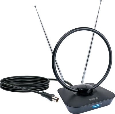SCHWAIGER 720365 DVB-T2 Zimmerantenne aktiv mit Verstärker DAB+ DVB-T Antenne Fernsehen LTE-Sperrfil