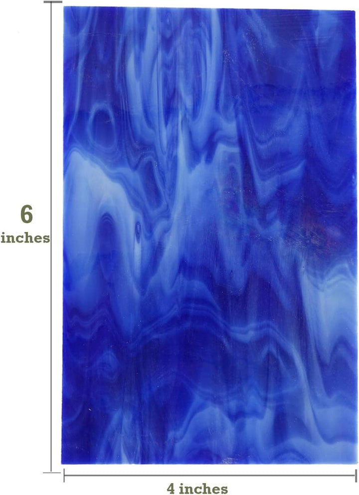 Lanyani Glasmalerei, 10 Stück, Blau Kathedrale, Blau