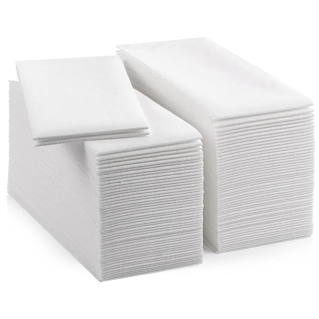 LEKOCH 100 PCS Einweg Servietten Weiss, Air Laid Stoffähnlich Servietten Für Hochzeit Premium QUALIT