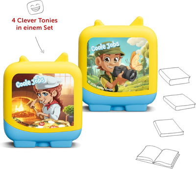 tonies Clever 4er Set Coole Jobs für Deine Toniebox, Wissens-Hörspiel für Kinder ab 5 Jahren, Spielz