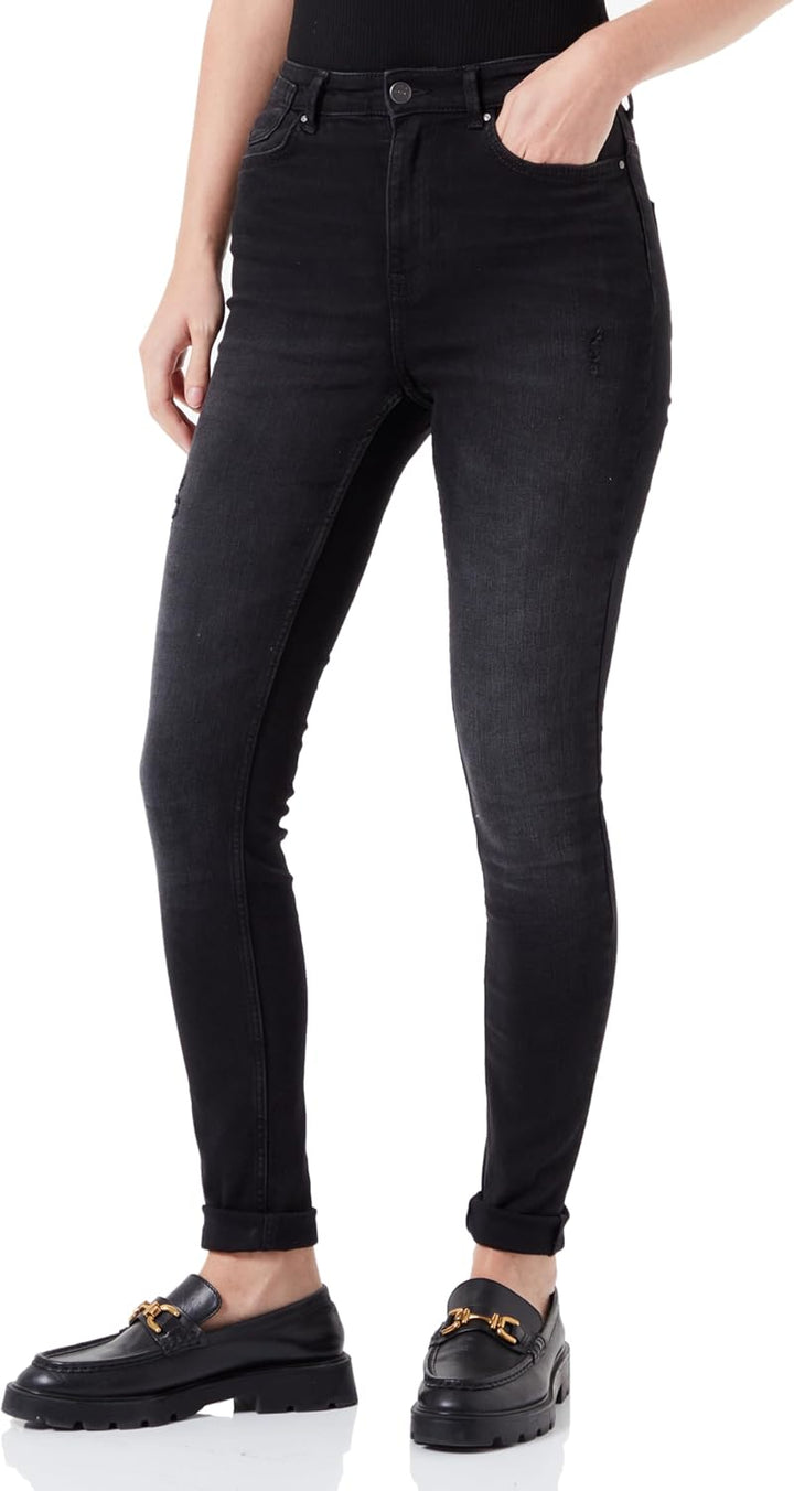 PIECES Damen Onlforever High Skinny Dnm Ext L / 32L Washed Black, L / 32L Washed Black