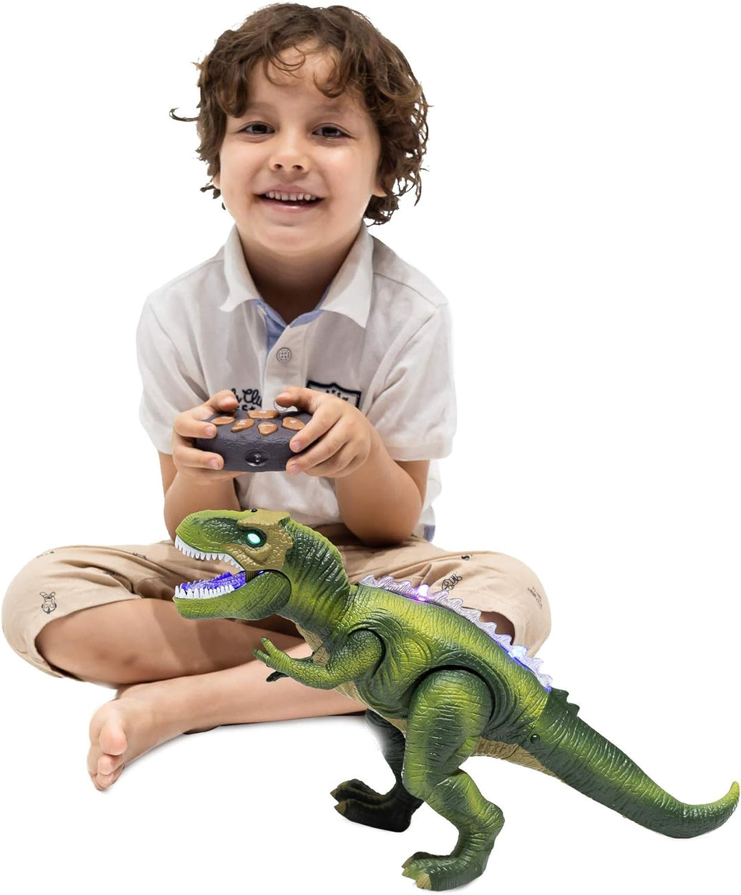 JOYIN Kinder LED Ferngesteuertes Dinosaurier Spielzeug, Elektronik T-Rex Dino Spielzeug mit Gehen, B