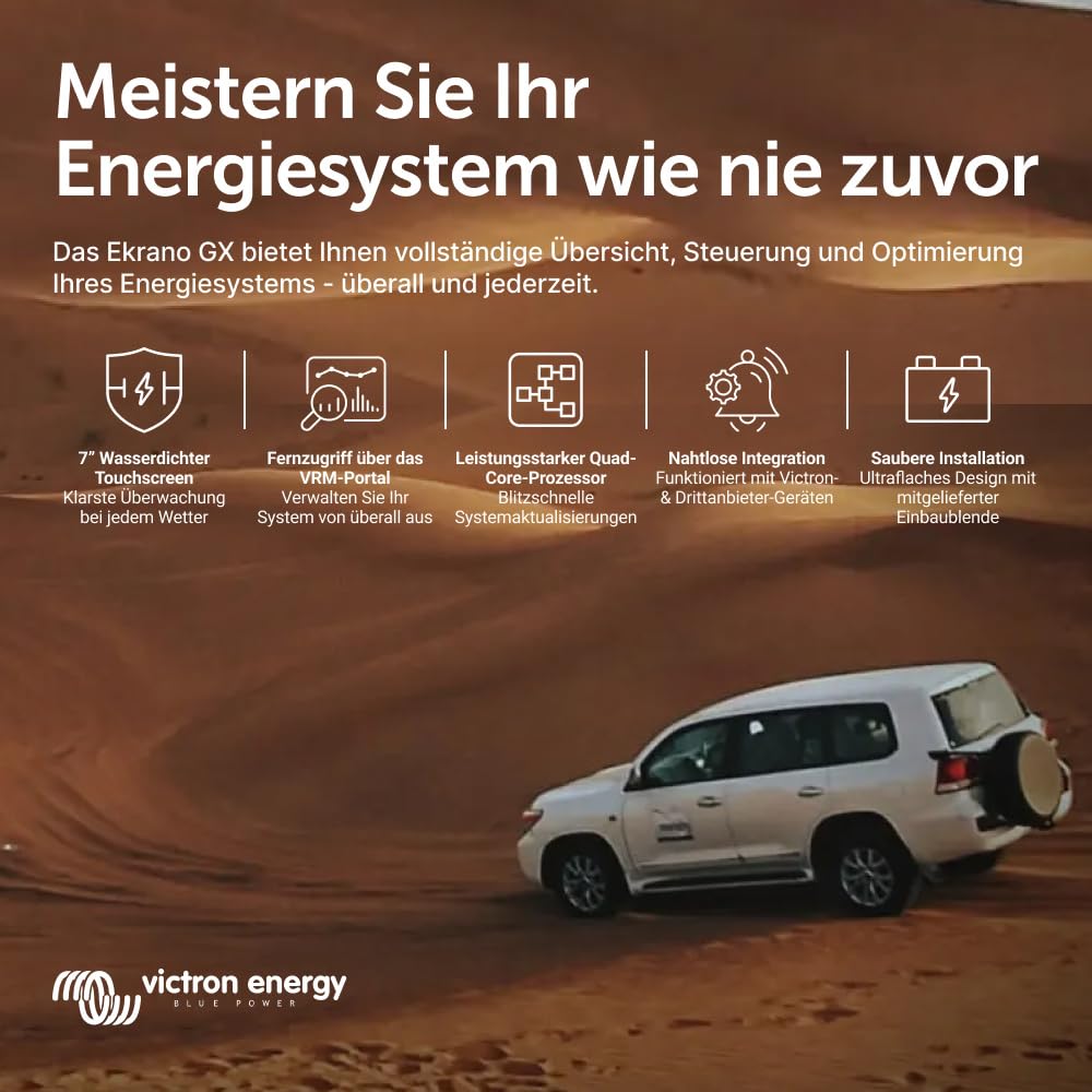 Victron Energy Ekrano GX mit integriertem Display zur Systemüberwachung und -Steuerung
