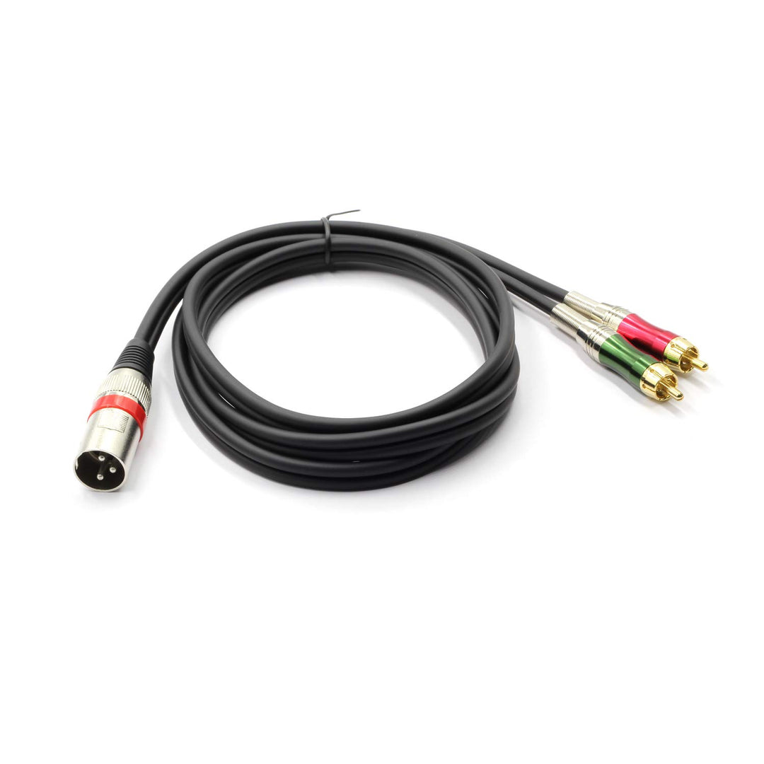 SiYear Y-Splitter-Kabel, XLR-Stecker auf 2 x Cinch-Stecker, 3 m, 1 x XLR-Stecker auf 2 x Cinch-Steck