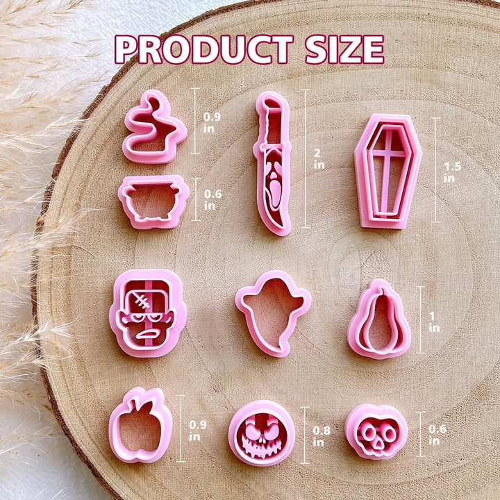 KEOKER Polymer Clay Cutters Halloween, Clay cutters for Halloween Earrings Making, 10 Shapes Hallowe