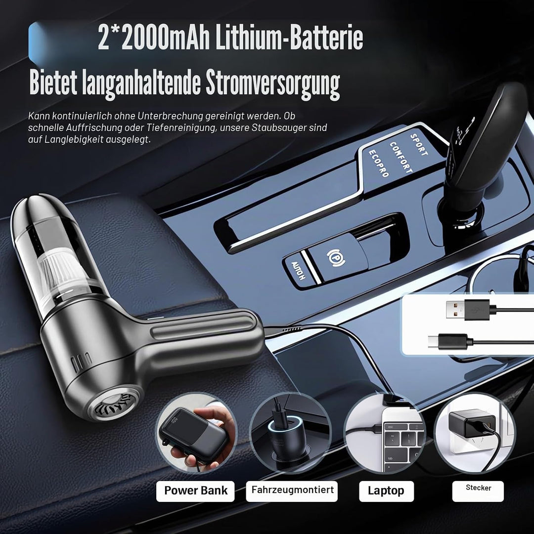 Journeyside Mini Handstaubsauger, Akku Handstaubsauger 120W, Handstaubsauger Kabellos 12K PA,Mini Au