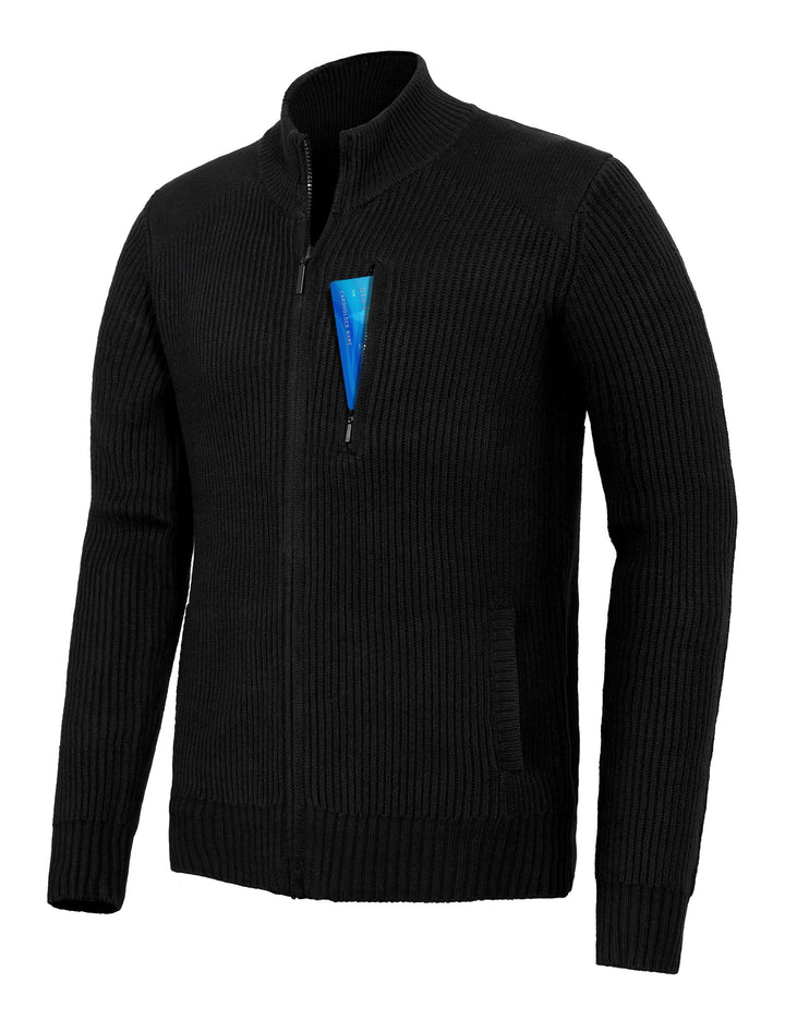 Pioneer Camp Herren Strickjacke Cardigan mit Reissverschluss Solid Warm Casual Stehkragen Strickjack