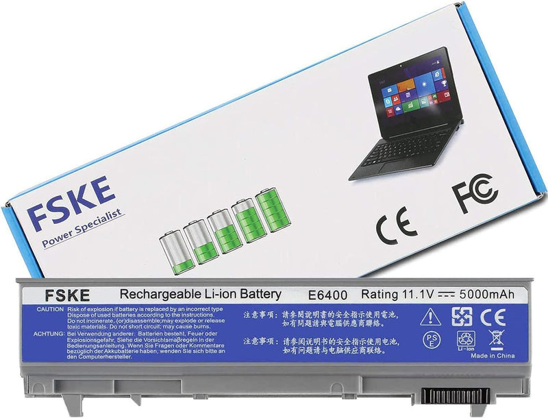 FSKE® Laptop-Akku für Dell Latitude 312-0748 312-0749 312-0753 E6400 E6410 E6510 E6500 Präzision M24