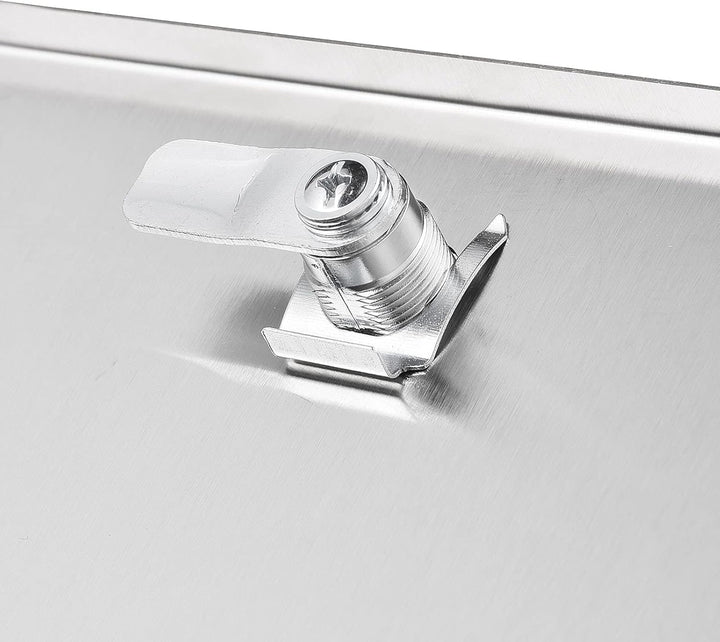 Wiltec Designer Briefkasten V36 Anthrazit und Edelstahl 305 x 105 x 385 mm, Wandbriefkasten mit Schl