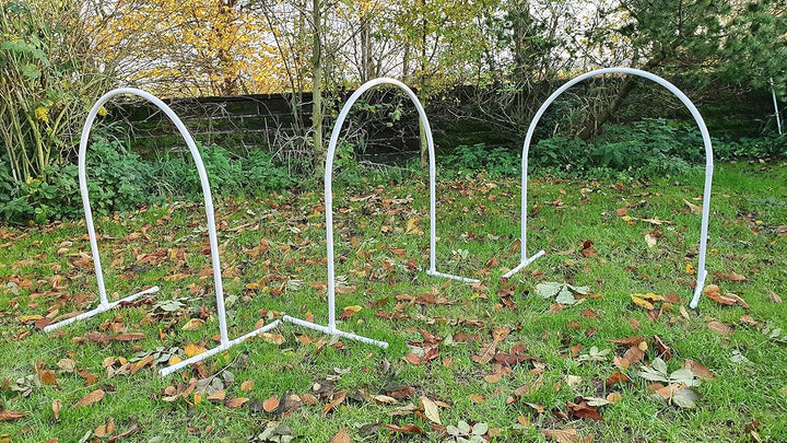 Set 3 x NADAC Hoopers Bogen/VDH-KONFORM/Hoop/Hoops/Fun Hoopers Agility Bogen mit Ständer/PVC weiss/g