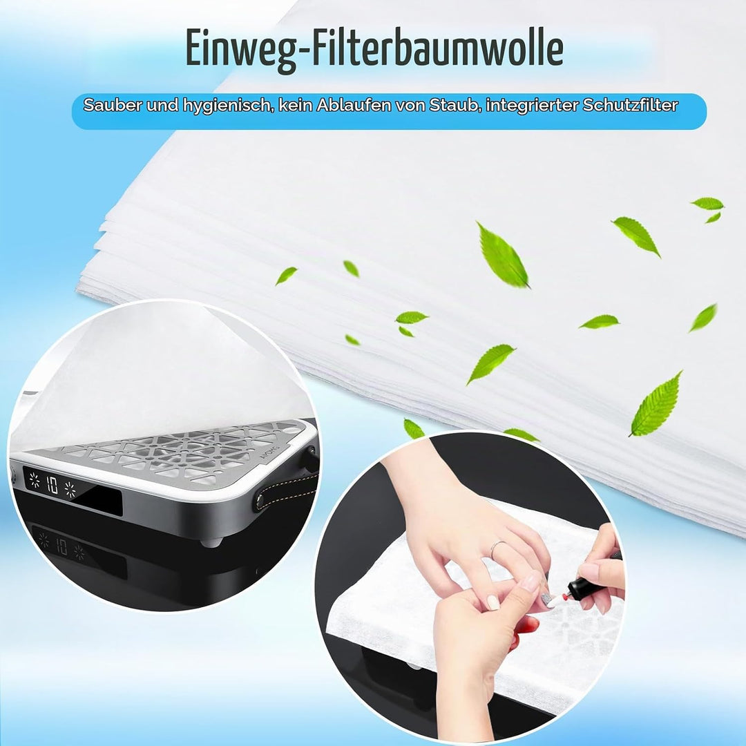 EBANKU Professioneller Nagelstaubsauger, Tragbarer 1600 PA Staubsauger, 10 Geschwindigkeiten, Einweg