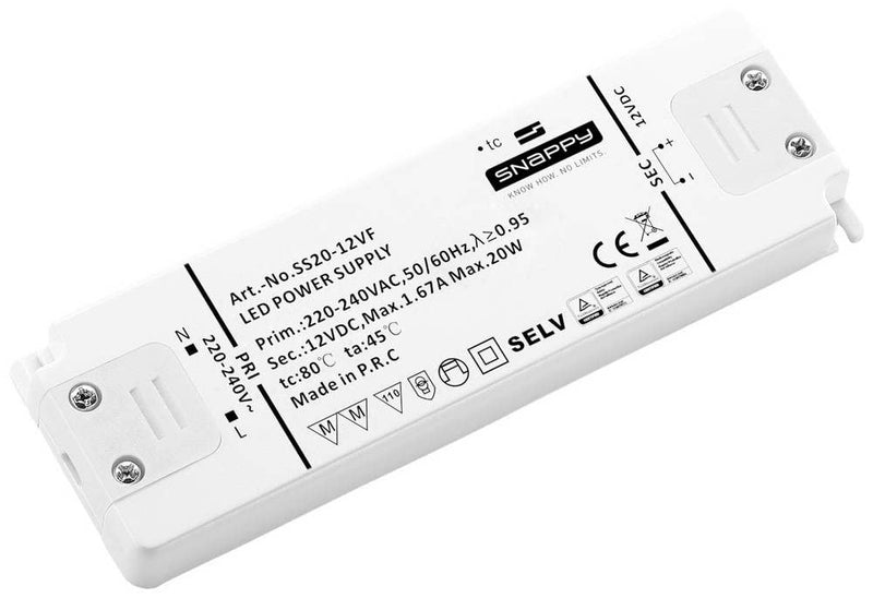 Dehner Elektronik SS 20-12VF LED-Trafo Konstantspannung 20W 1.67A 12 V/DC Möbelzulassung, Überlast