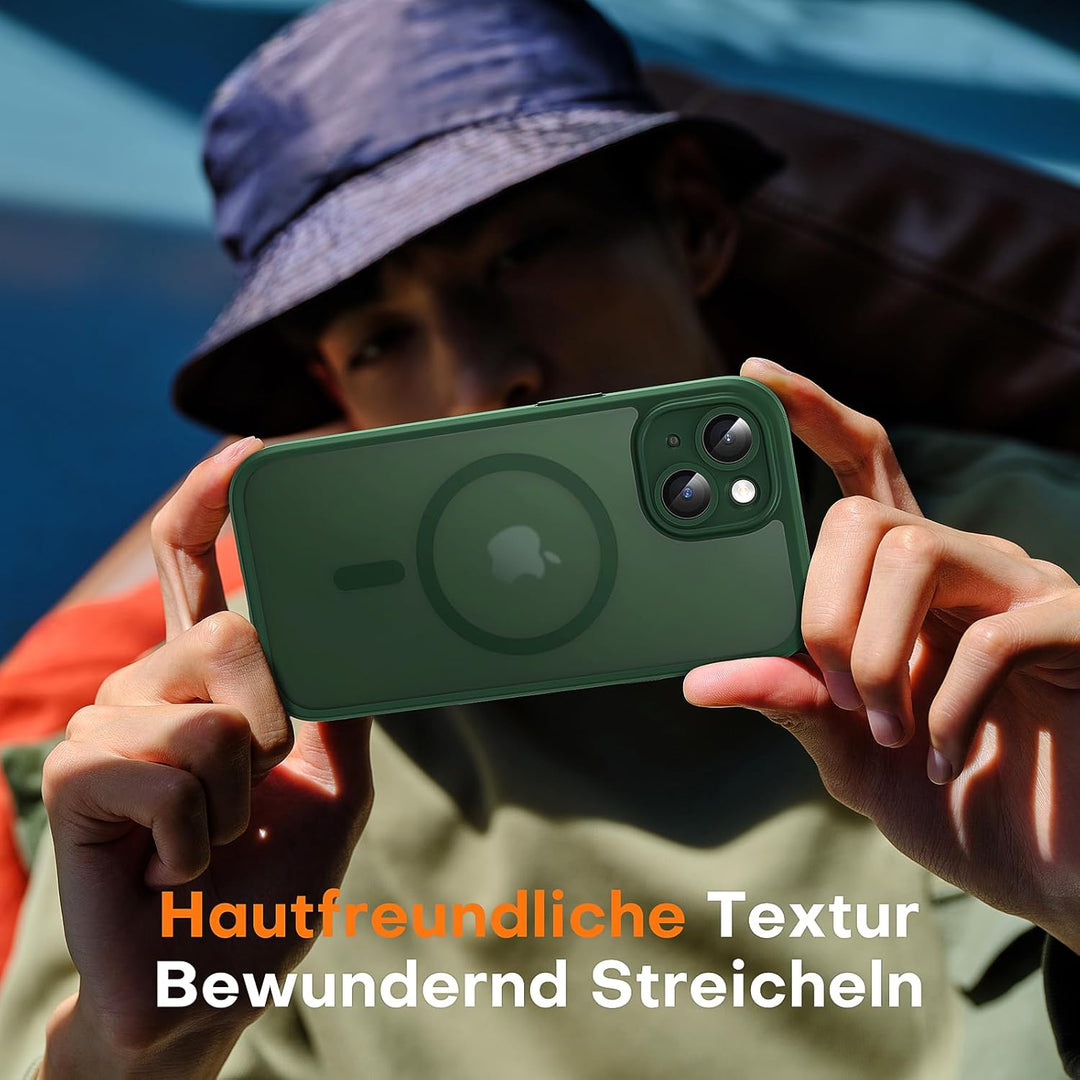 TOCOL 3 in 1 für iPhone 13 Hülle für MagSafe, Vollständiger Kameraschutz Stossfest Kratzfest Magneti