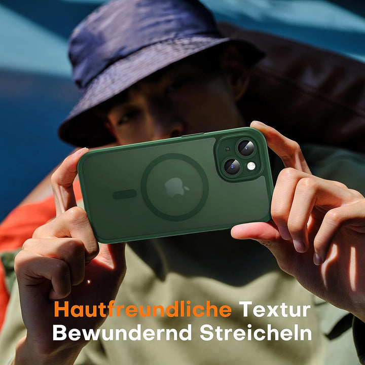 TOCOL 3 in 1 für iPhone 13 Hülle für MagSafe, Vollständiger Kameraschutz Stossfest Kratzfest Magneti