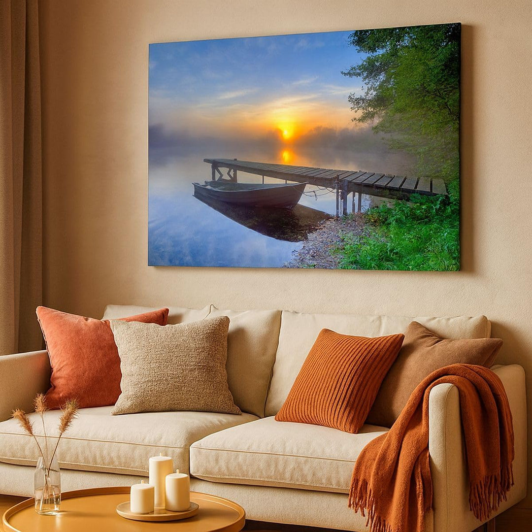 Bilder auf Leinwand Landschaft Meer Sommer Sonne Leinwandbild 70x50cm Wandbilder Dekoration Wohnzimm
