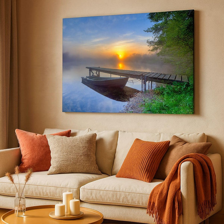 Bilder auf Leinwand Landschaft Meer Sommer Sonne Leinwandbild 70x50cm Wandbilder Dekoration Wohnzimm