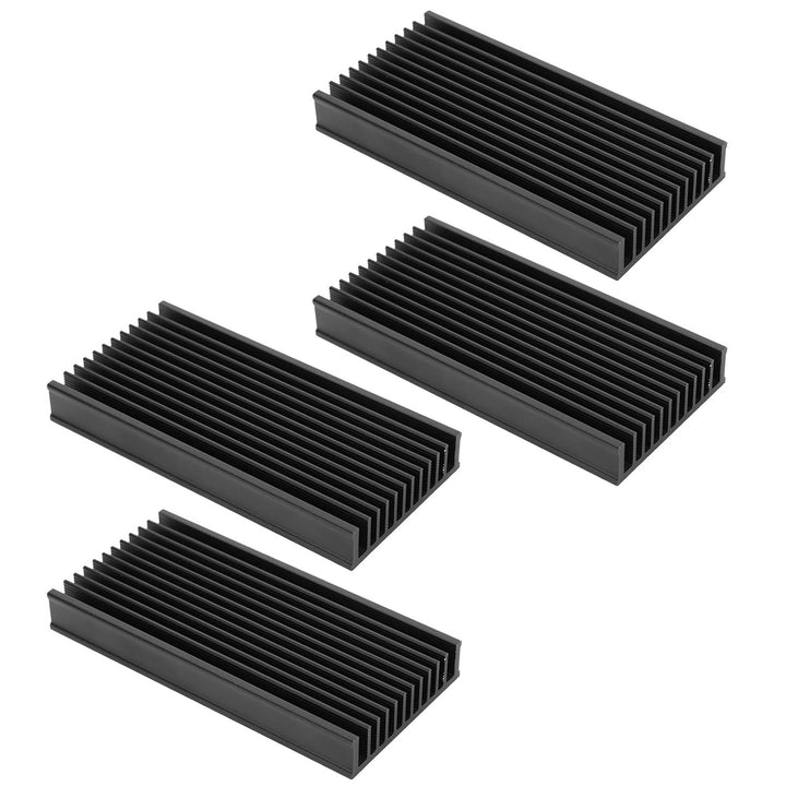 4-tlg Aluminiumkühlkörper Kleine Kühler Kühlkörpermodul Kühlrippe für Elektronik 50 x 12,7 x 100 mm