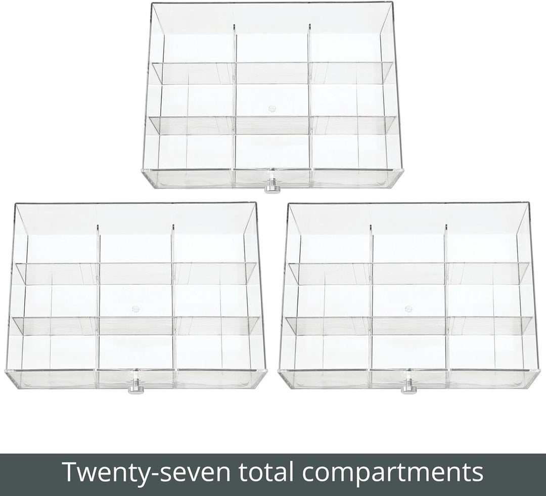 mDesign Küchen Organizer mit 3 Schubladen – Aufbewahrungsbox für Teebeutel, Kaffeepads, Süssungsmitt