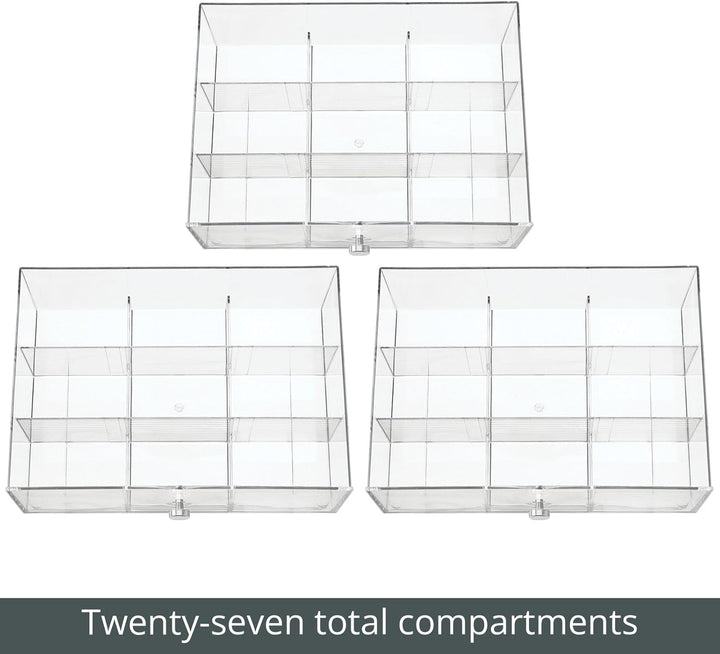 mDesign Küchen Organizer mit 3 Schubladen – Aufbewahrungsbox für Teebeutel, Kaffeepads, Süssungsmitt