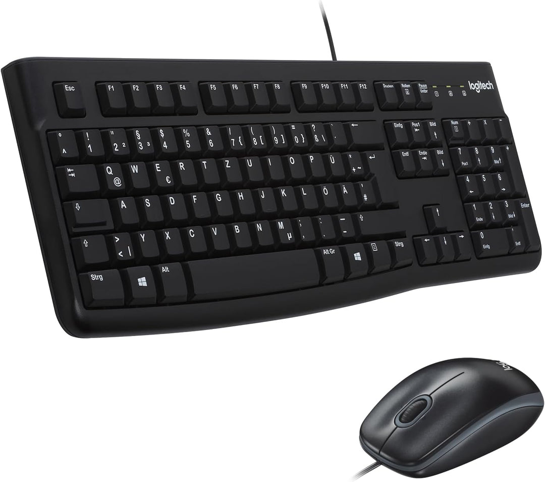 Logitech MK120 Kabelgebundenes Set mit Tastatur und Maus für Windows, Kabelgebundene optische Maus,