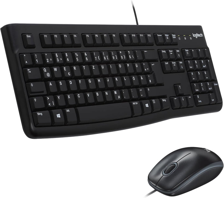 Logitech MK120 Kabelgebundenes Set mit Tastatur und Maus für Windows, Kabelgebundene optische Maus,