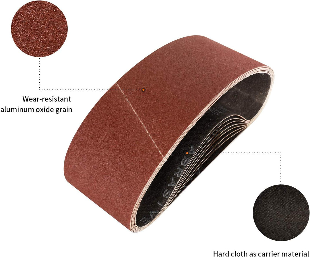 Sruhrak 100 x 610mm schleifband- 12 Stück bandschleifer schleifbänder 320 Körnungen zum Schleifen, F