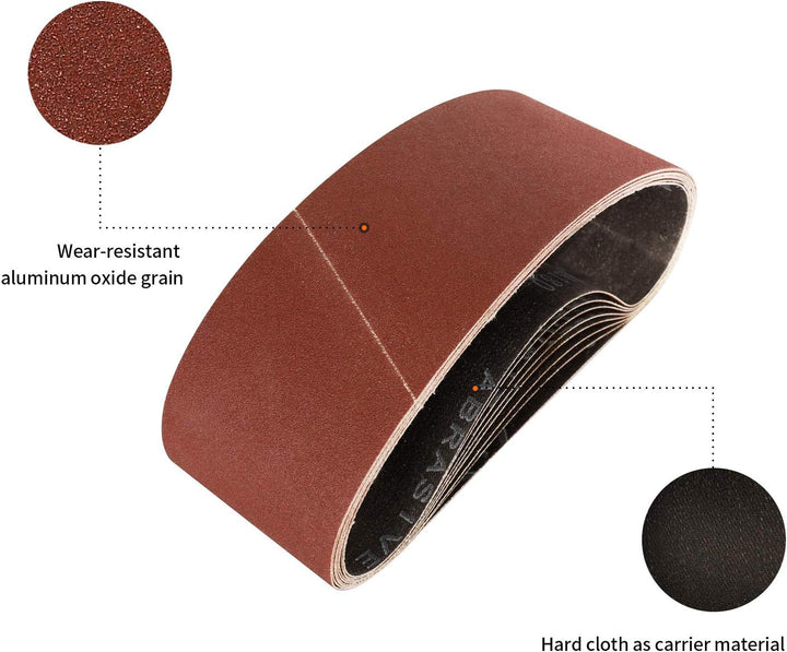 Sruhrak 100 x 610mm schleifband- 12 Stück bandschleifer schleifbänder 320 Körnungen zum Schleifen, F