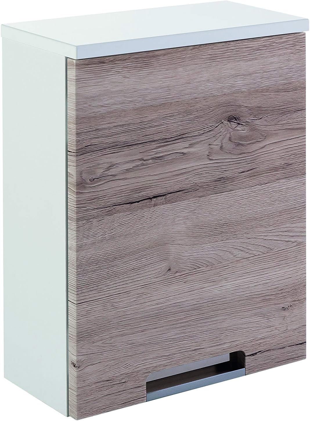Schildmeyer Rilana 130474 Hängeschrank, weiss Glanz/Eiche Sanremo Dekor, 46,5 x 33 x 16,5 cm Weiss G